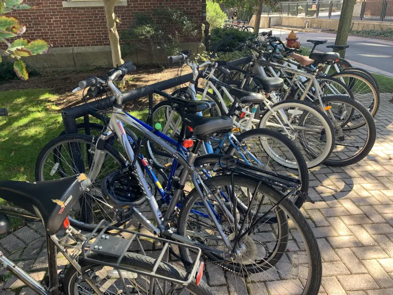 Picture of bikes locked to bike rack