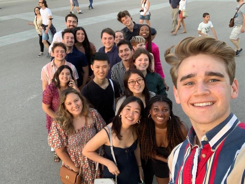 Group of students smiling for a selfie