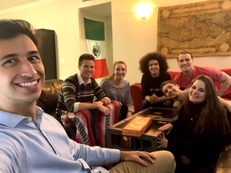 A picture of me and some of my friends gathered for a game night