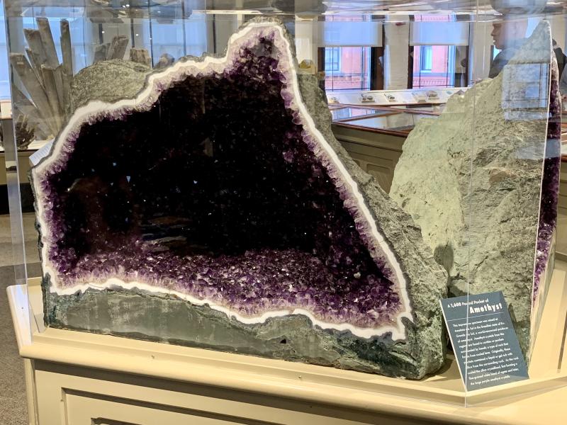 a picture of a massive amethyst geode (purple inside)