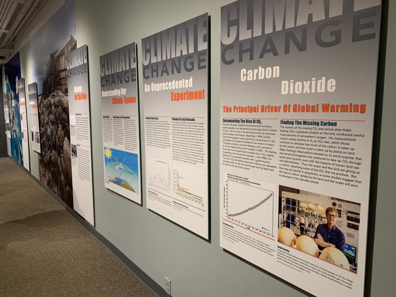 Picture of three exhibit posters discussing climate change