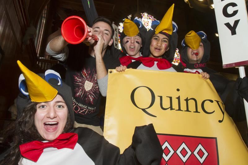 Students cheering for Quincy House