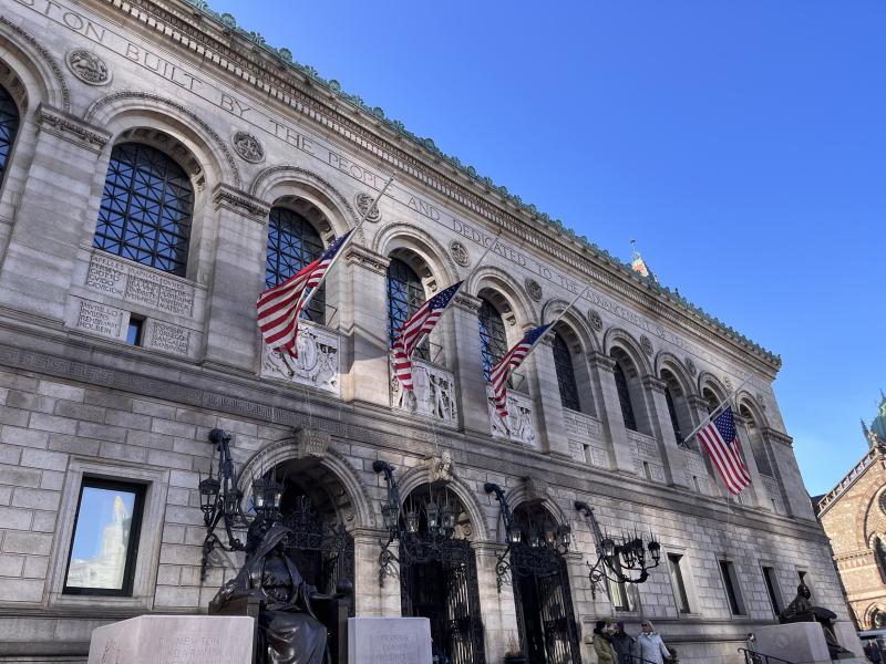 A picture of the exterior of the Boston Public Library