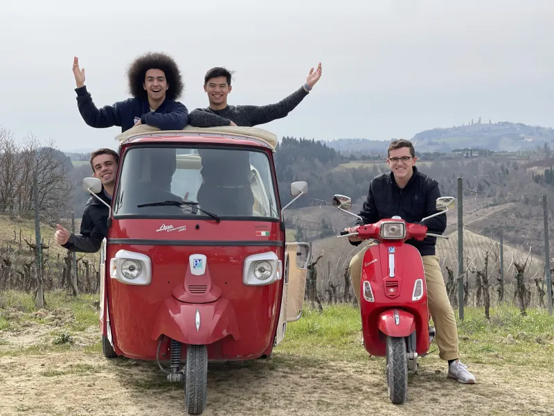 A picture of myself and some friends on a trip we took to Tuscany over spring break through HMC