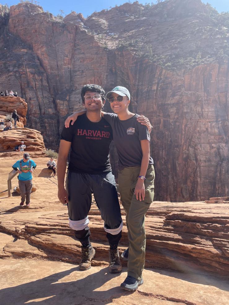 Image of Rafid and the FOP director Lesedi smiling in Zion National Park