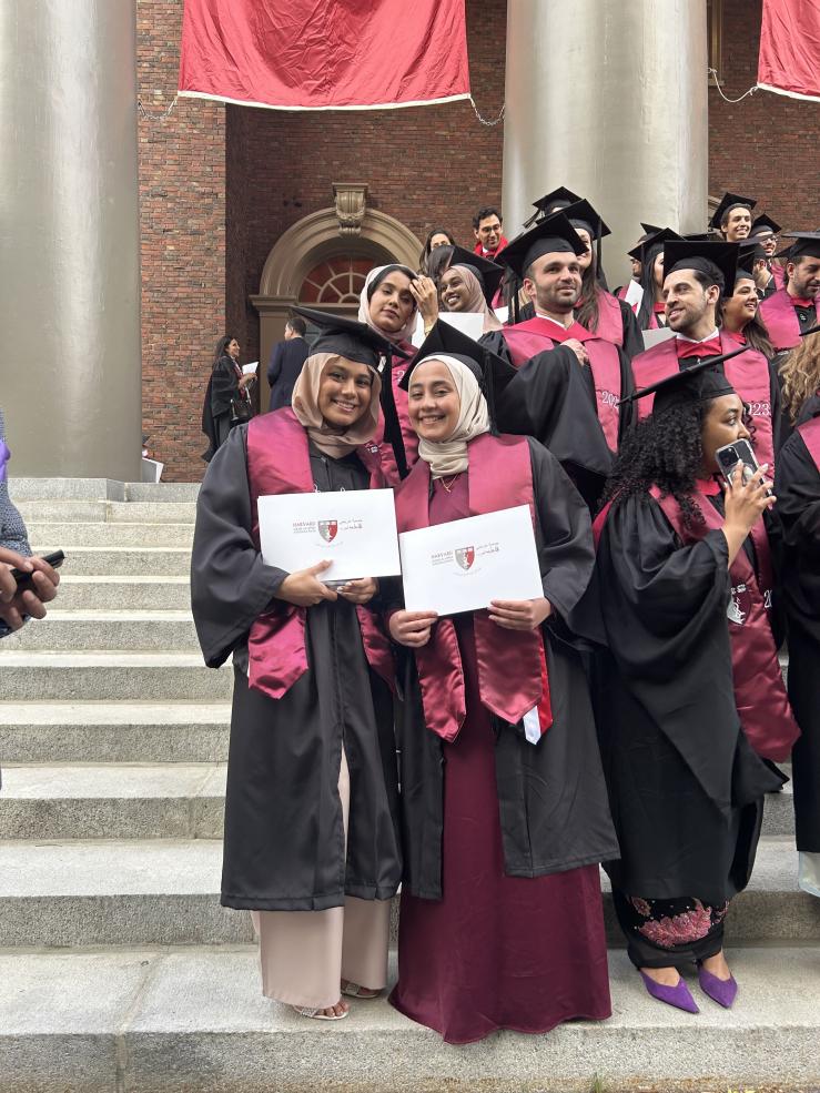 Aisha Abdelhamid and Heba Mohamed at Arab Commencement