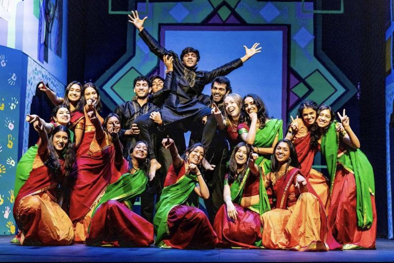 Students on stage for the Ghungroo dance performance