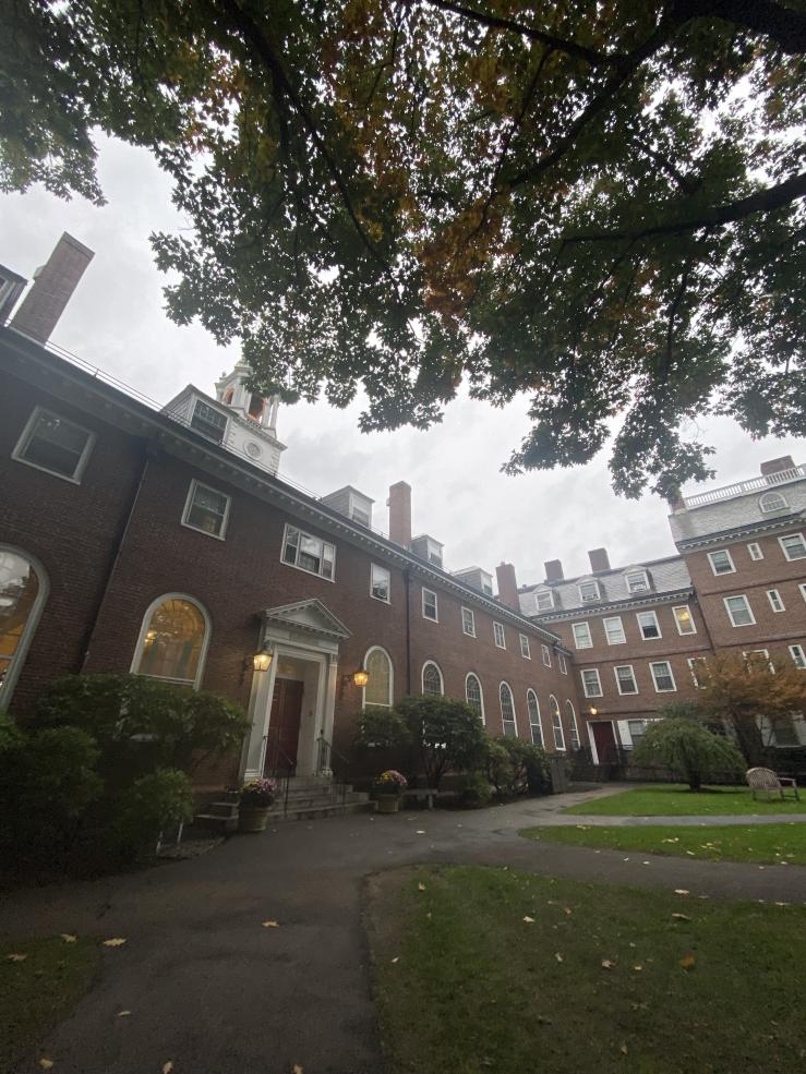 The Kirkland House dining hall in fall.