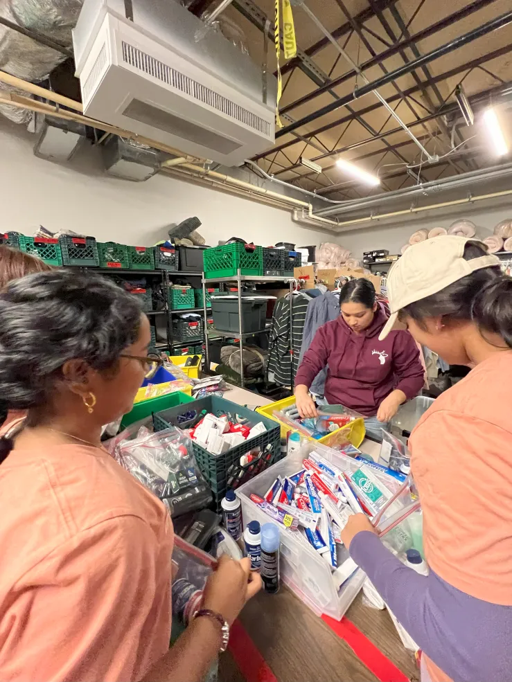 Elks Group putting together hygiene kits