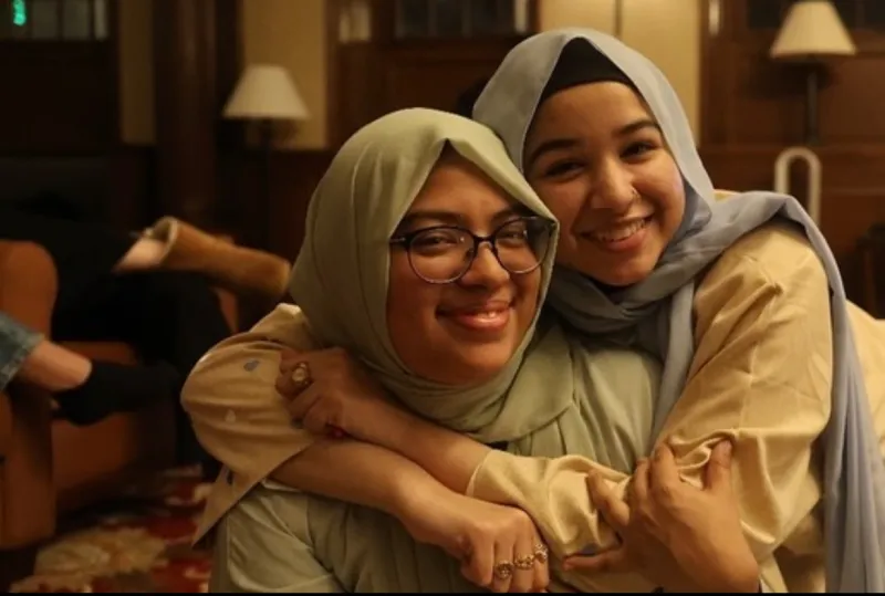 Photo of Namira Mehedi and Samia Afrose at BASHA movie night