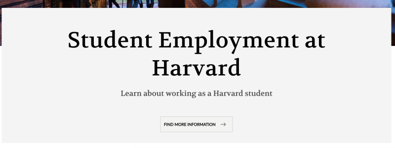 This is a screenshot of the Student Employment page from the Student Employment Office