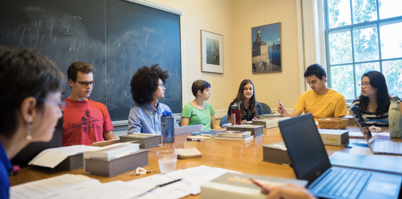 Students participating in class