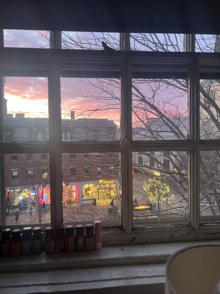 A sunset view from Daisy's dorm.