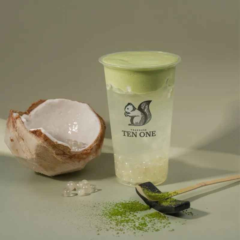 Coconut Matcha Foam drink from Ten One Tea House