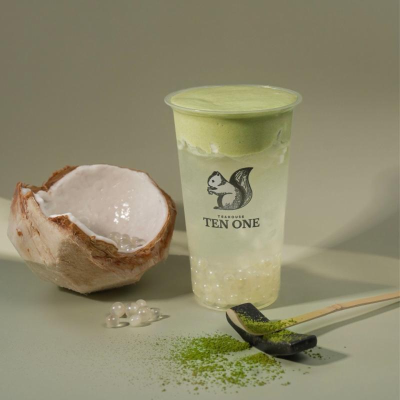 Coconut Matcha Foam drink from Ten One Tea House