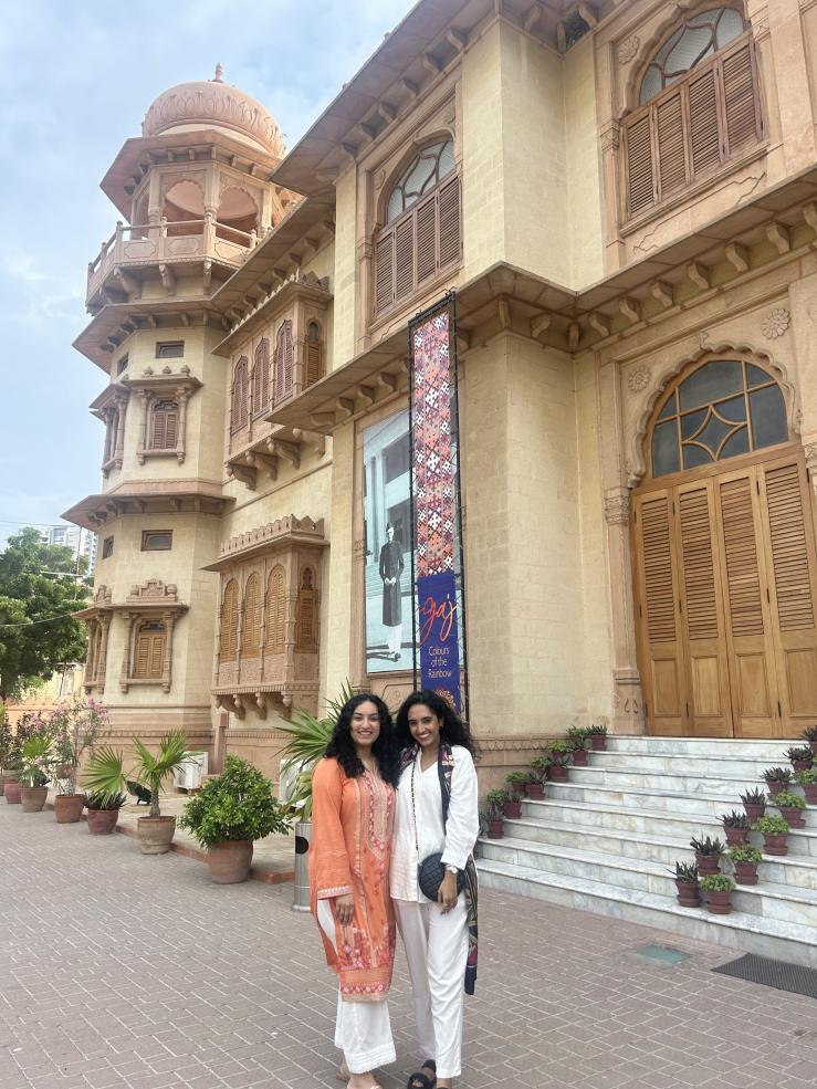 Hana Rehman and her cousin in front of Mohatta Palace!
