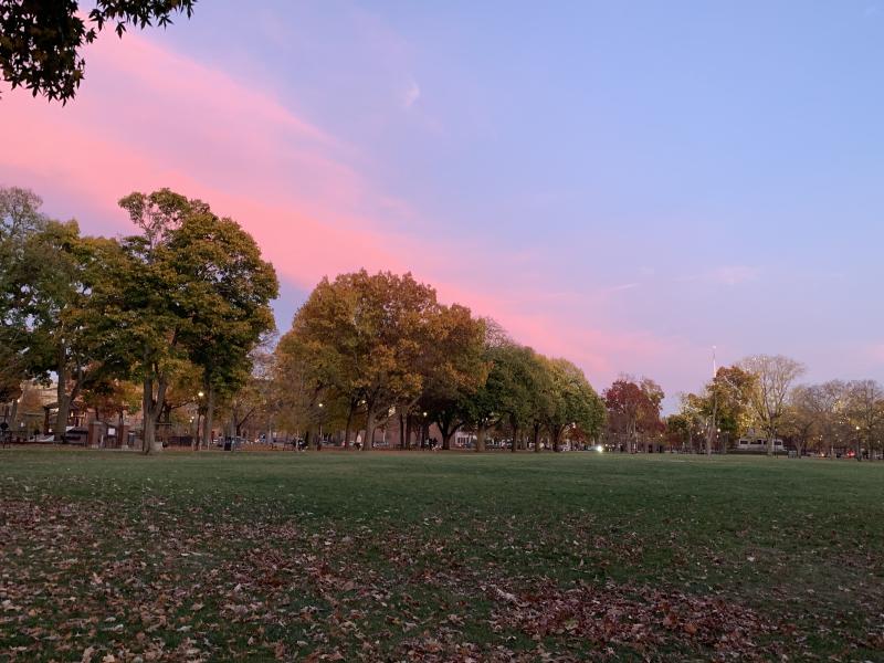 Sunset in Cambridge — Focal length: 4.25 mm, F number: f/1.8, Exposure time: 1/40