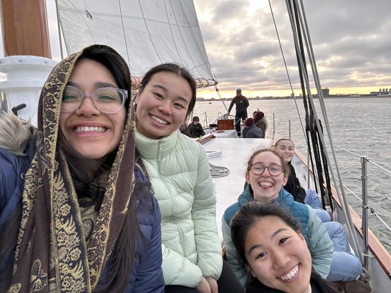 Lizbeth pictured next to friends that she’s made during her time at Harvard. 