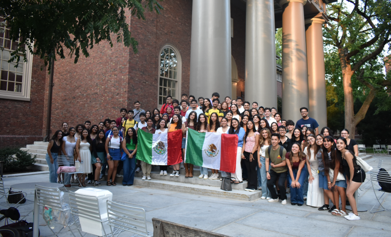 RAZA members holding the mexican flag at RAZA's welcome and welcome back event, the first to happen in the fall of 2024. 