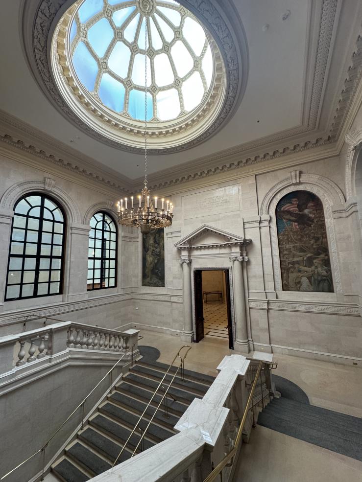 The atrium of Widener Library