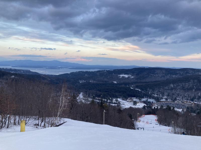 View of the mountain covered in snow