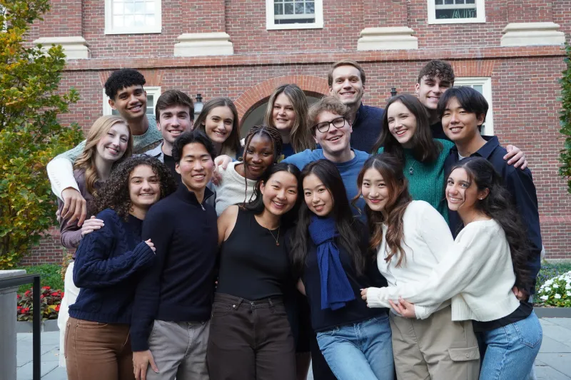 The Harvard Callbacks in front of Lowell House