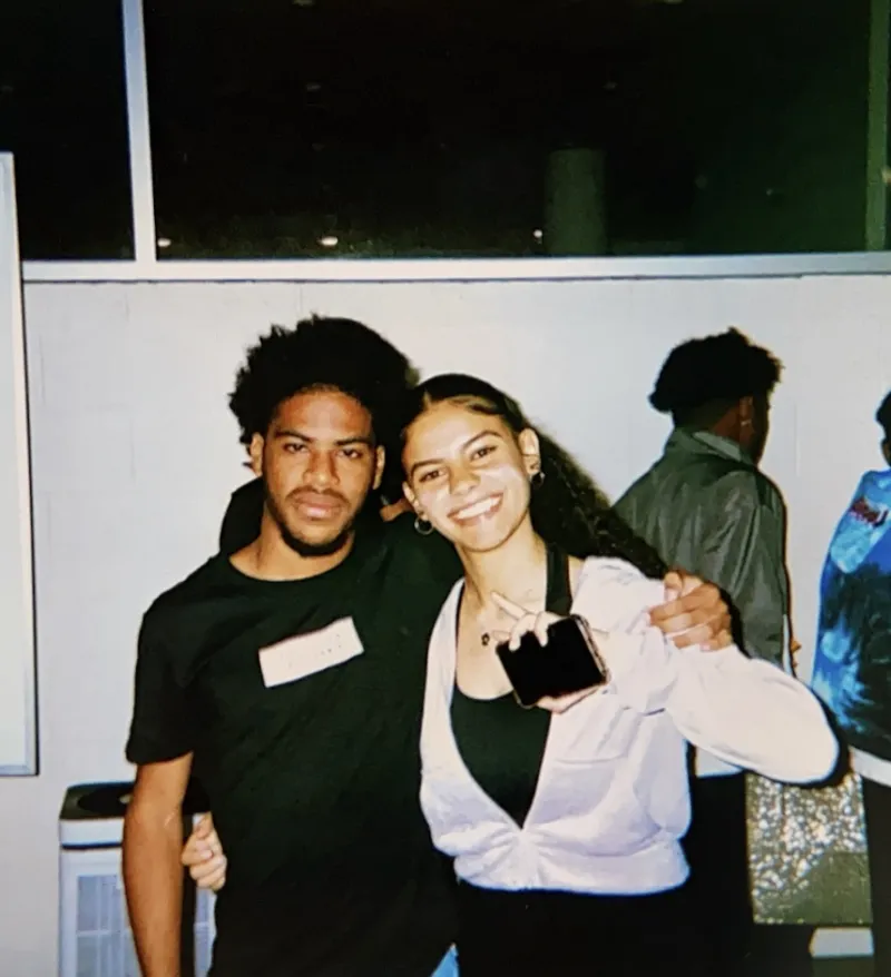 Picture of a boy and girl posing.