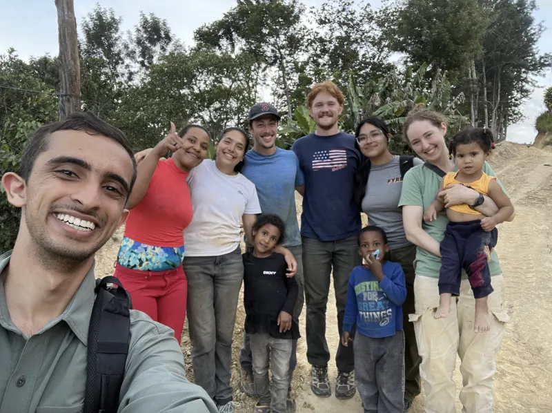 The Los Sánchez travel team pictured with some of the Los Sánchez community members last August during their implementation trip.