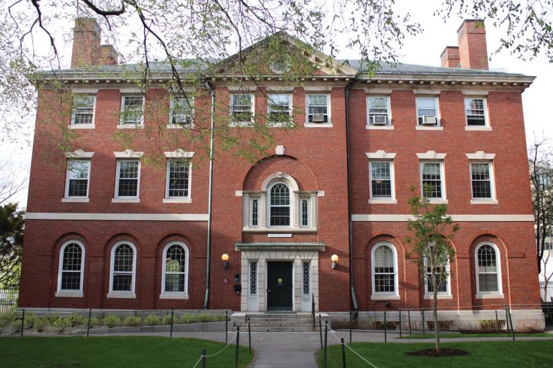 A photo of Philip Brooks House, located in Harvard Yard.