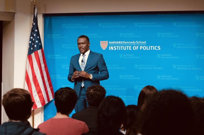 David making a speech at the IOP
