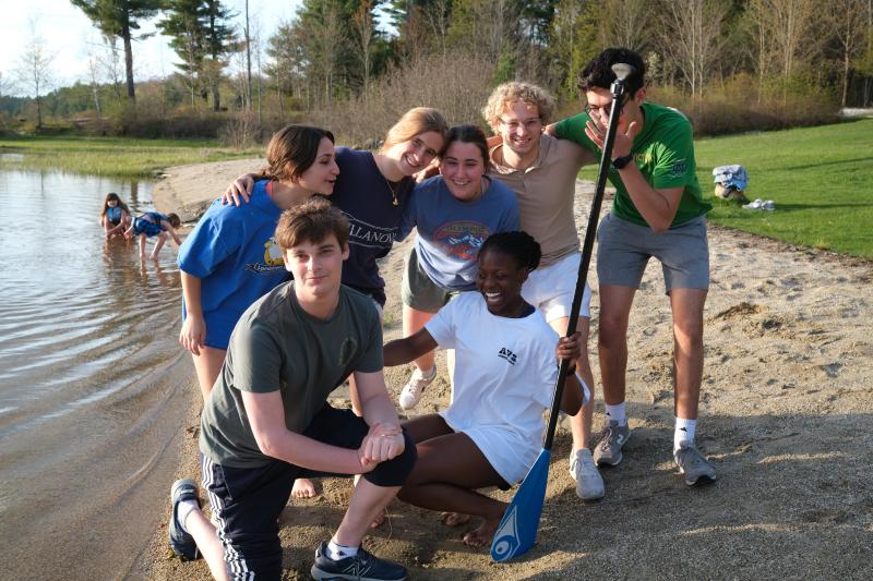 Friends I made from my entryway and I posing for a picture before we go kayaking.