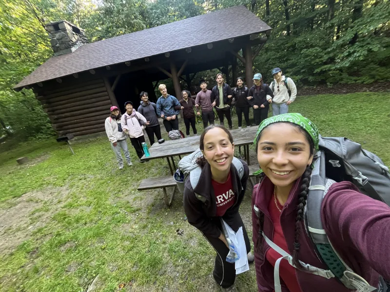 group selfie before a day of hiking with my FOP group. 