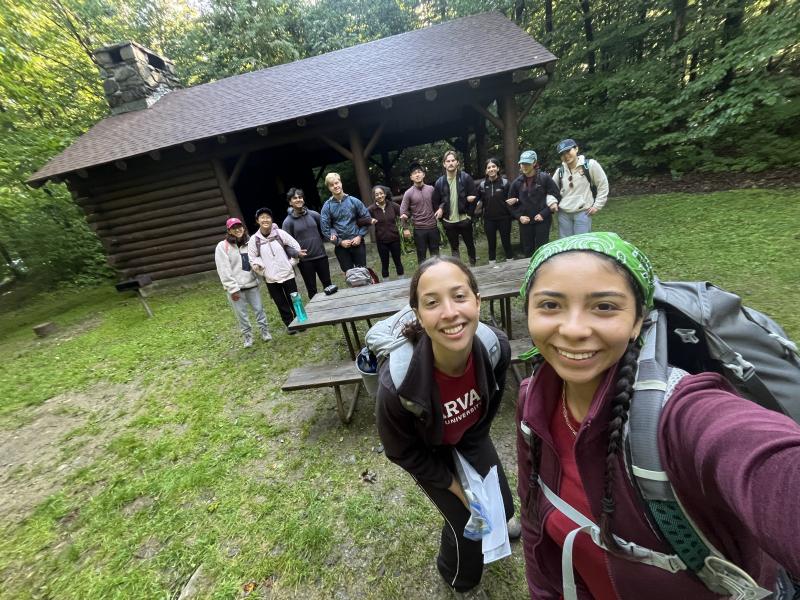 group selfie before a day of hiking with my FOP group. 