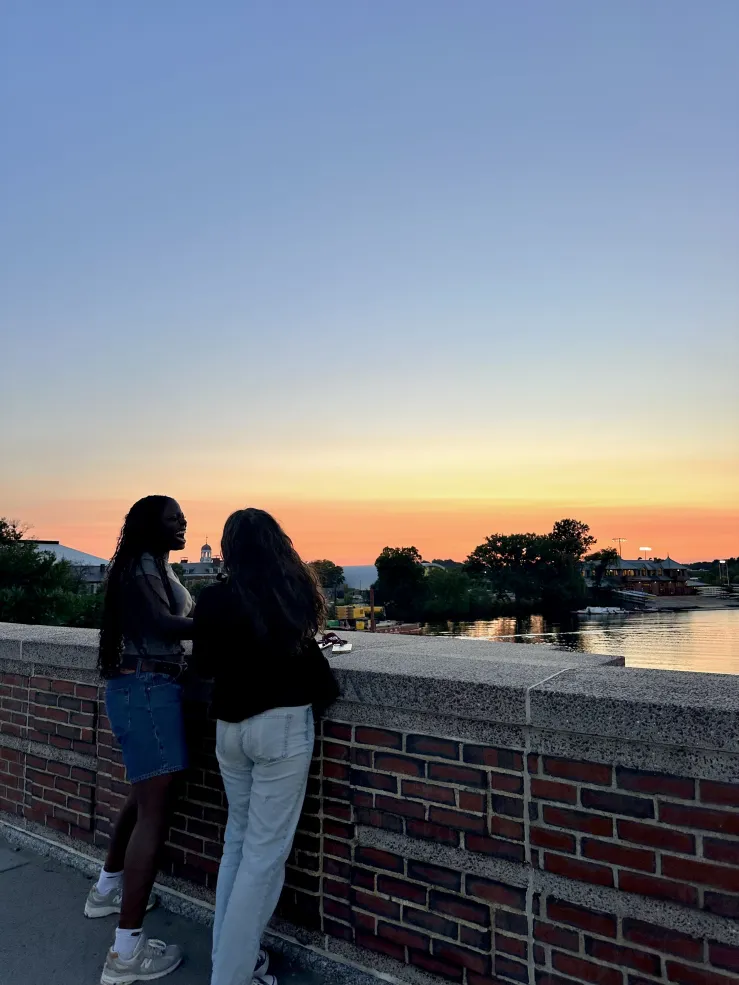 Some friends and I on a walk along the Charles River!