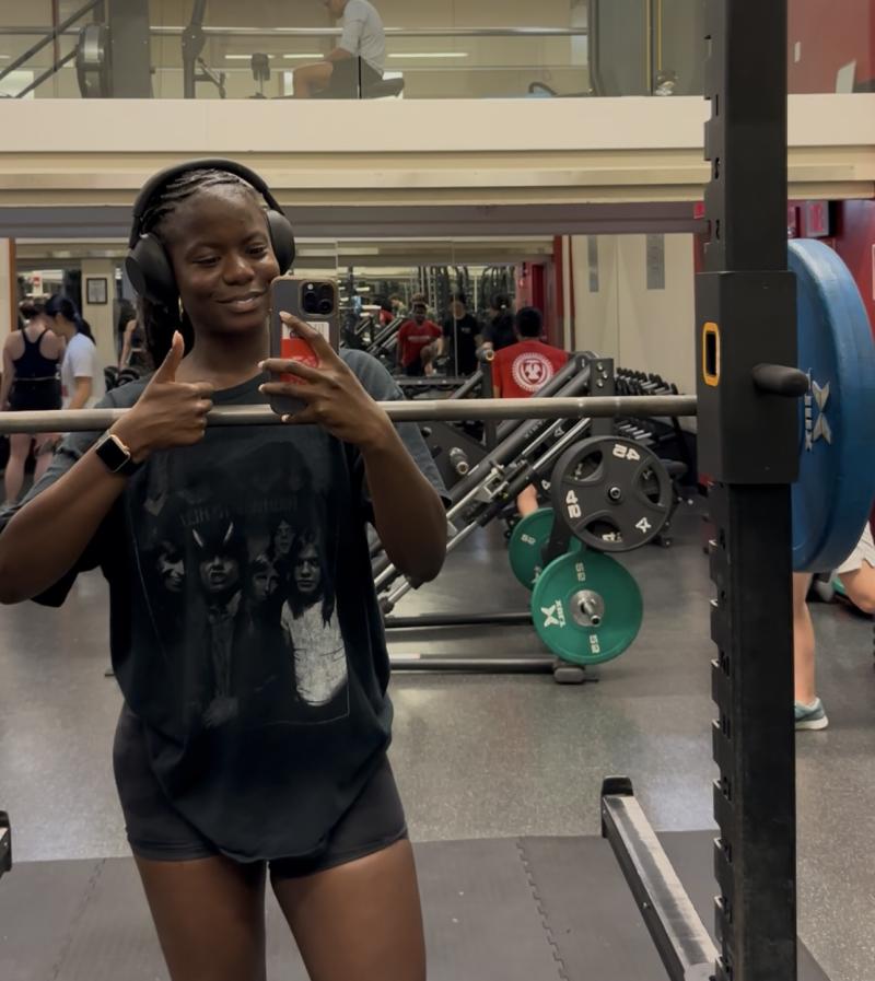 I am working out in Hemenway Gymnasium!