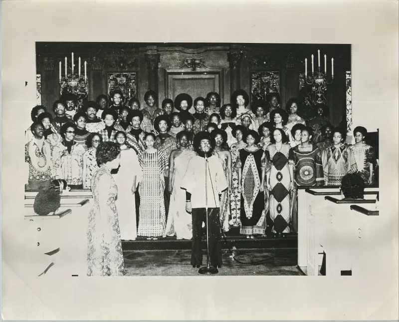 1976 Kuumbasingers at a performance in a church