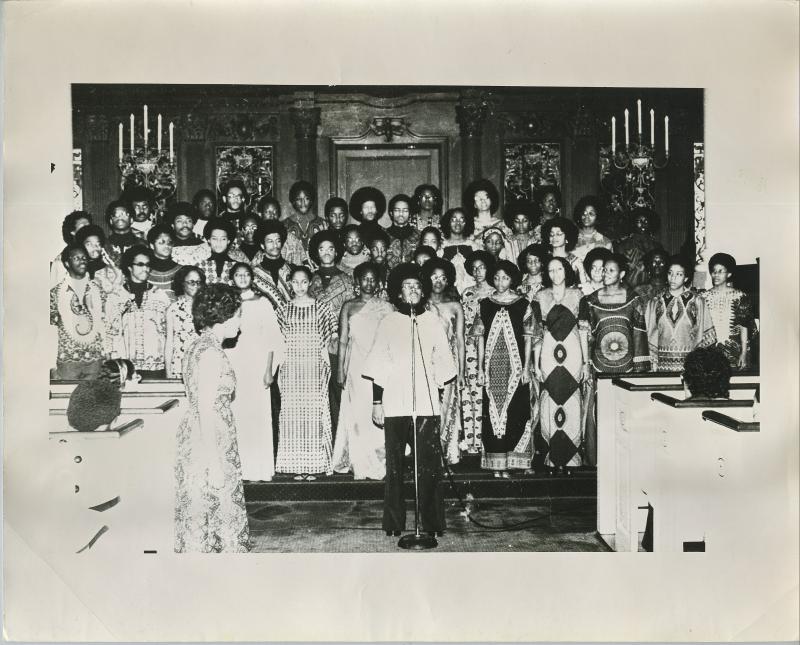 1976 Kuumbasingers at a performance in a church