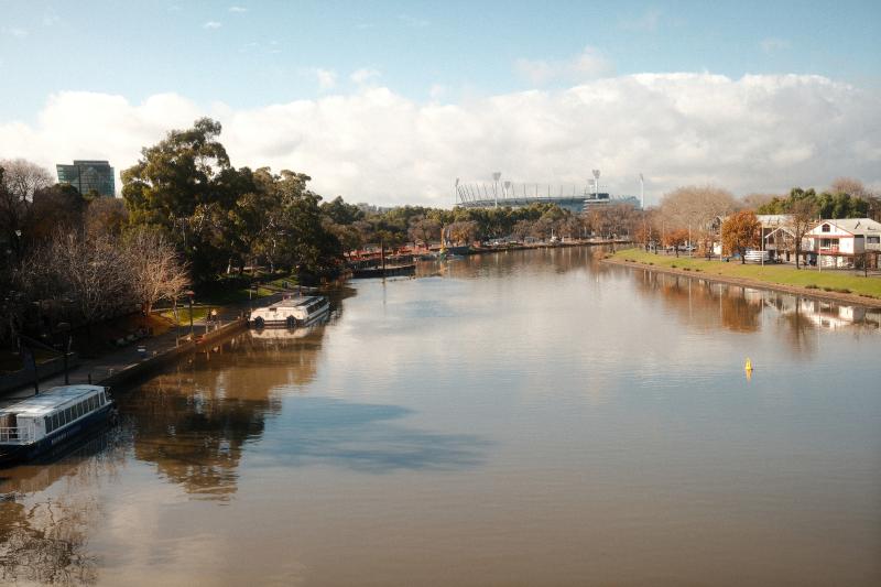 Aerial view of the Yarra River in Australia.
