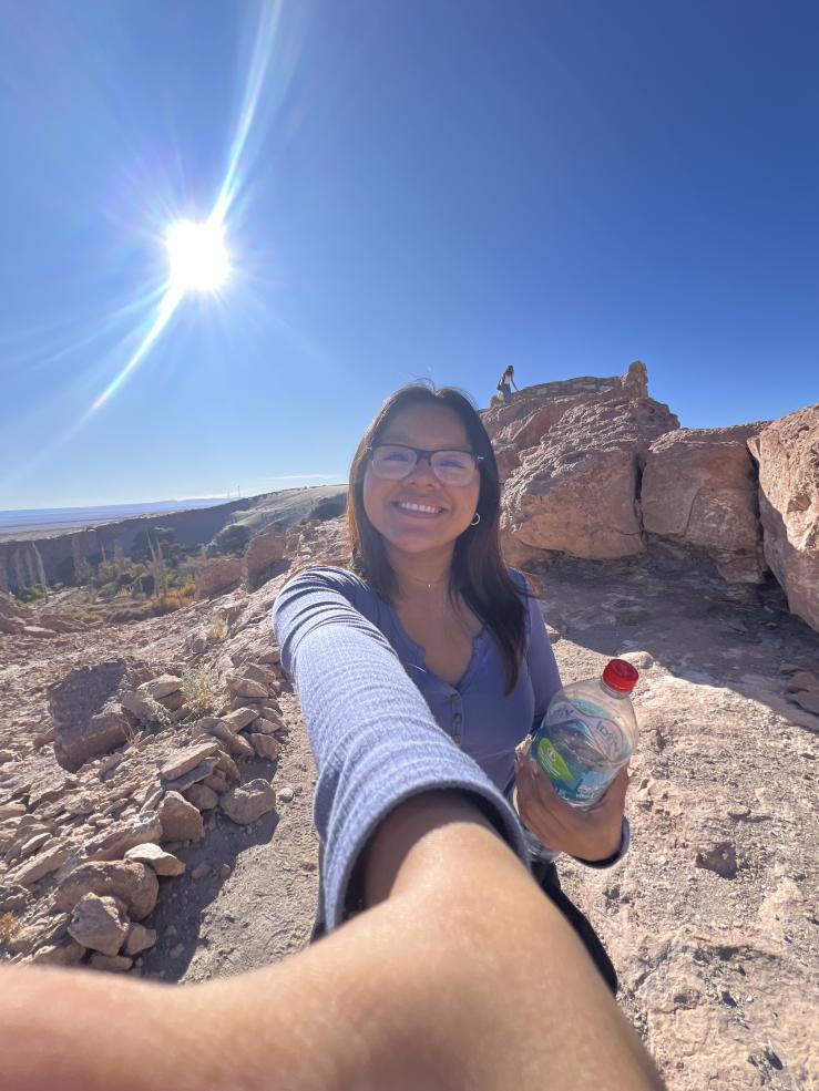 Melissa hiking in Atacama (first time hiking!)
