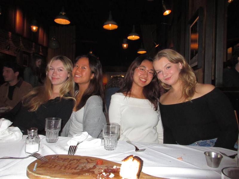 Picture of four girls at the restaurant Barcelona