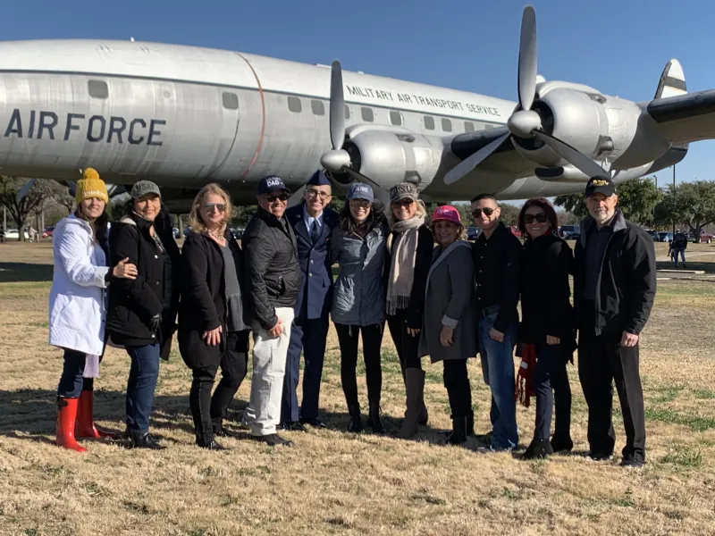 Jacob Flores, '29, with his extended family after graduating from basic training in 2019.