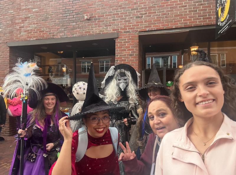 Secquoia, older sister, and mom in Salem, MA