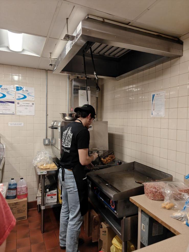 Me frying up some mozarrella sticks to serve!