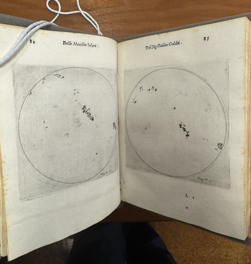 Sunspot illustrations by Galileo in Houghton Library