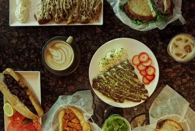 Breakfast spread at Luxor Cafe