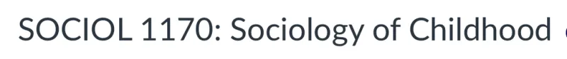 The title screen of "Sociology of Childhood."