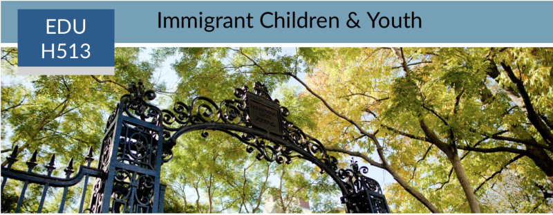Title screen of the course "Immigrant Children and Youth." 