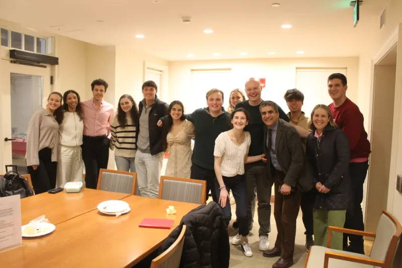 Ari with the Intellectual Vitality Board of students, and Professor Rakesh Khurana.