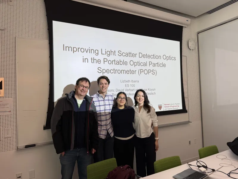 Lizbeth and her thesis advisors after her engineering thesis final presentation. 