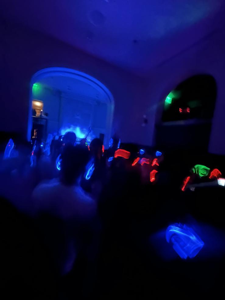 Students dancing at a silent disco